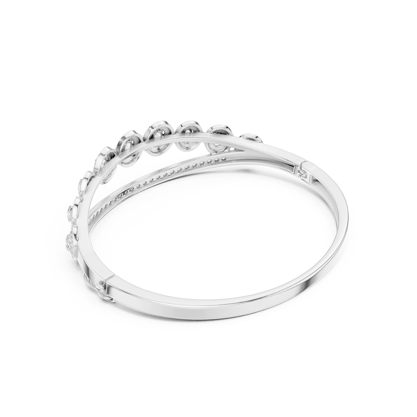 Unique 2.82CT Oval & Round Cut Lab Grown Diamond Halo Wedding Bracelet - HIGHCARAT DIAMONDS