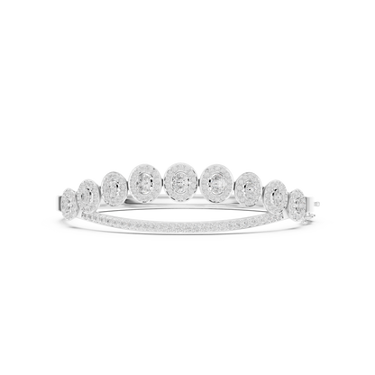 Unique 2.82CT Oval & Round Cut Lab Grown Diamond Halo Wedding Bracelet - HIGHCARAT DIAMONDS
