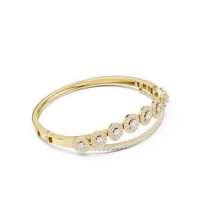 Unique 2.82CT Oval & Round Cut Lab Grown Diamond Halo Wedding Bracelet - HIGHCARAT DIAMONDS