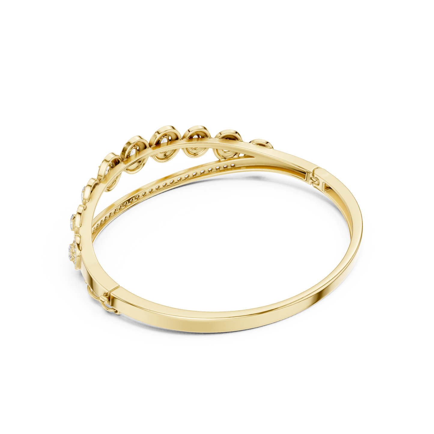 Unique 2.82CT Oval & Round Cut Lab Grown Diamond Halo Wedding Bracelet - HIGHCARAT DIAMONDS