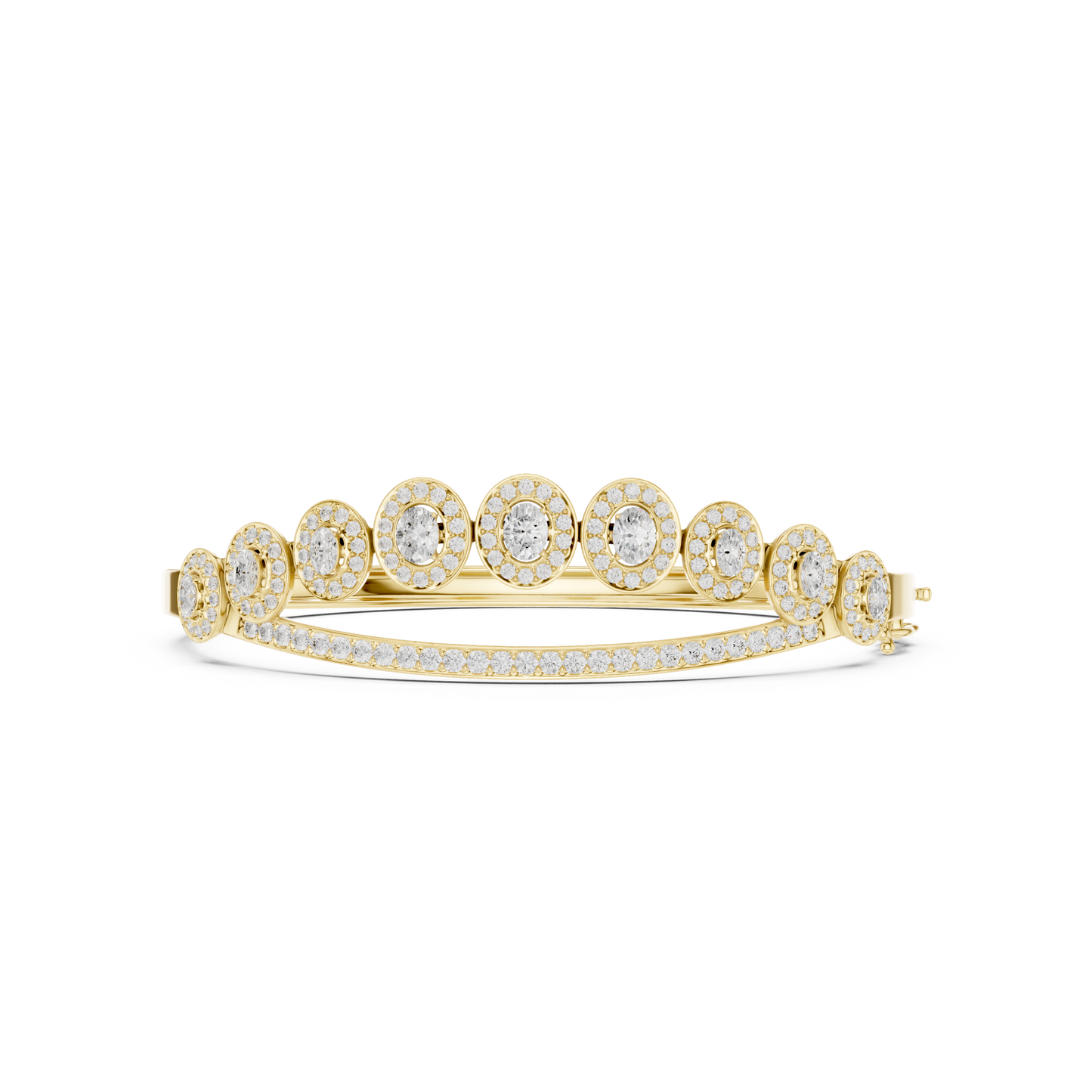 Unique 2.82CT Oval & Round Cut Lab Grown Diamond Halo Wedding Bracelet - HIGHCARAT DIAMONDS