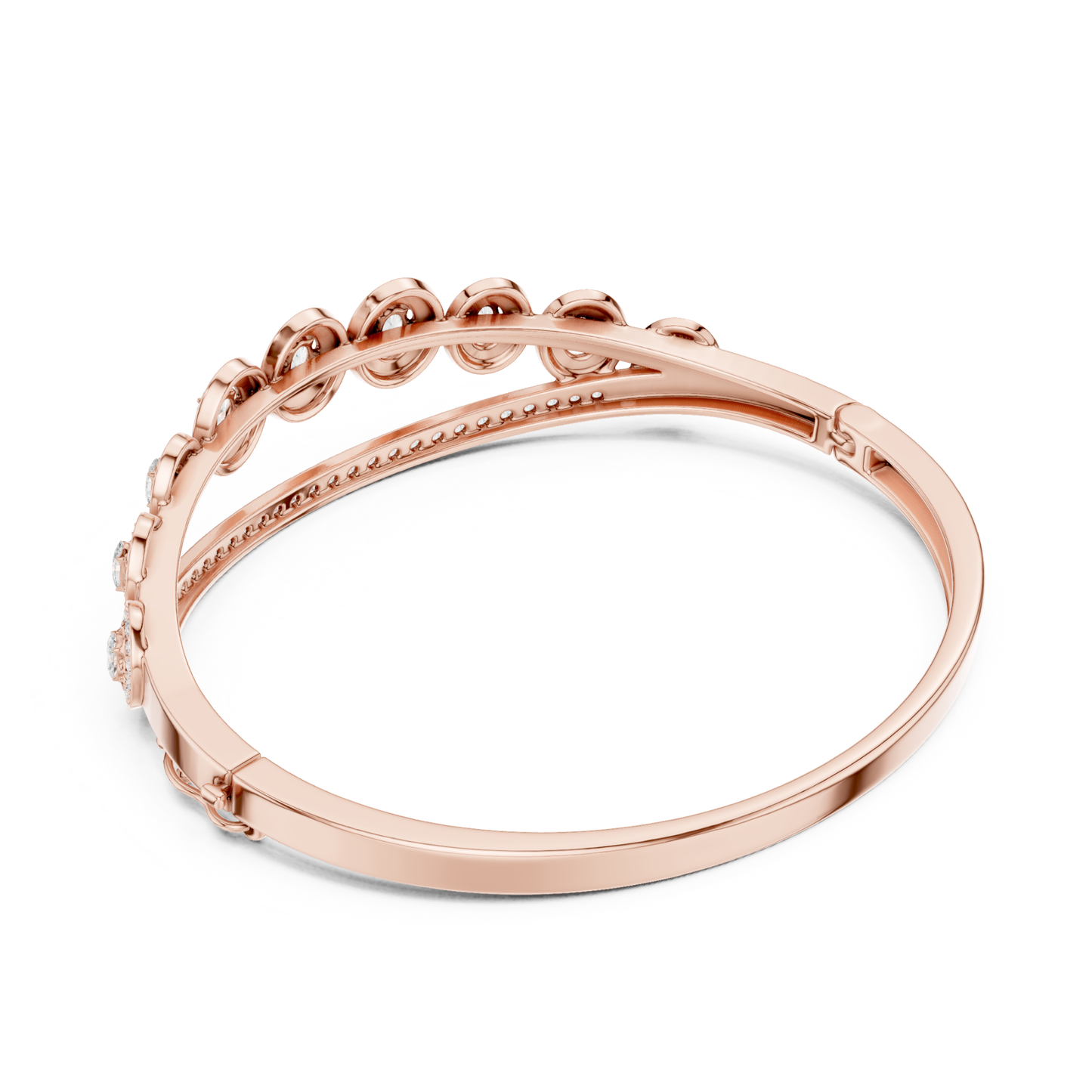 Unique 2.82CT Oval & Round Cut Lab Grown Diamond Halo Wedding Bracelet - HIGHCARAT DIAMONDS