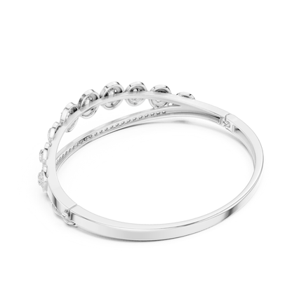 Unique 2.82CT Oval & Round Cut Lab Grown Diamond Halo Wedding Bracelet - HIGHCARAT DIAMONDS