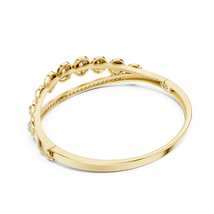 Unique 2.82CT Oval & Round Cut Lab Grown Diamond Halo Wedding Bracelet - HIGHCARAT DIAMONDS