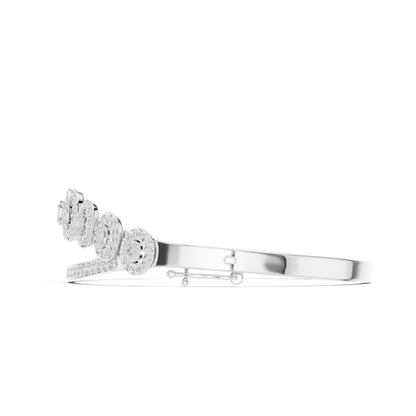 Unique 2.82CT Oval & Round Cut Lab Grown Diamond Halo Wedding Bracelet - HIGHCARAT DIAMONDS