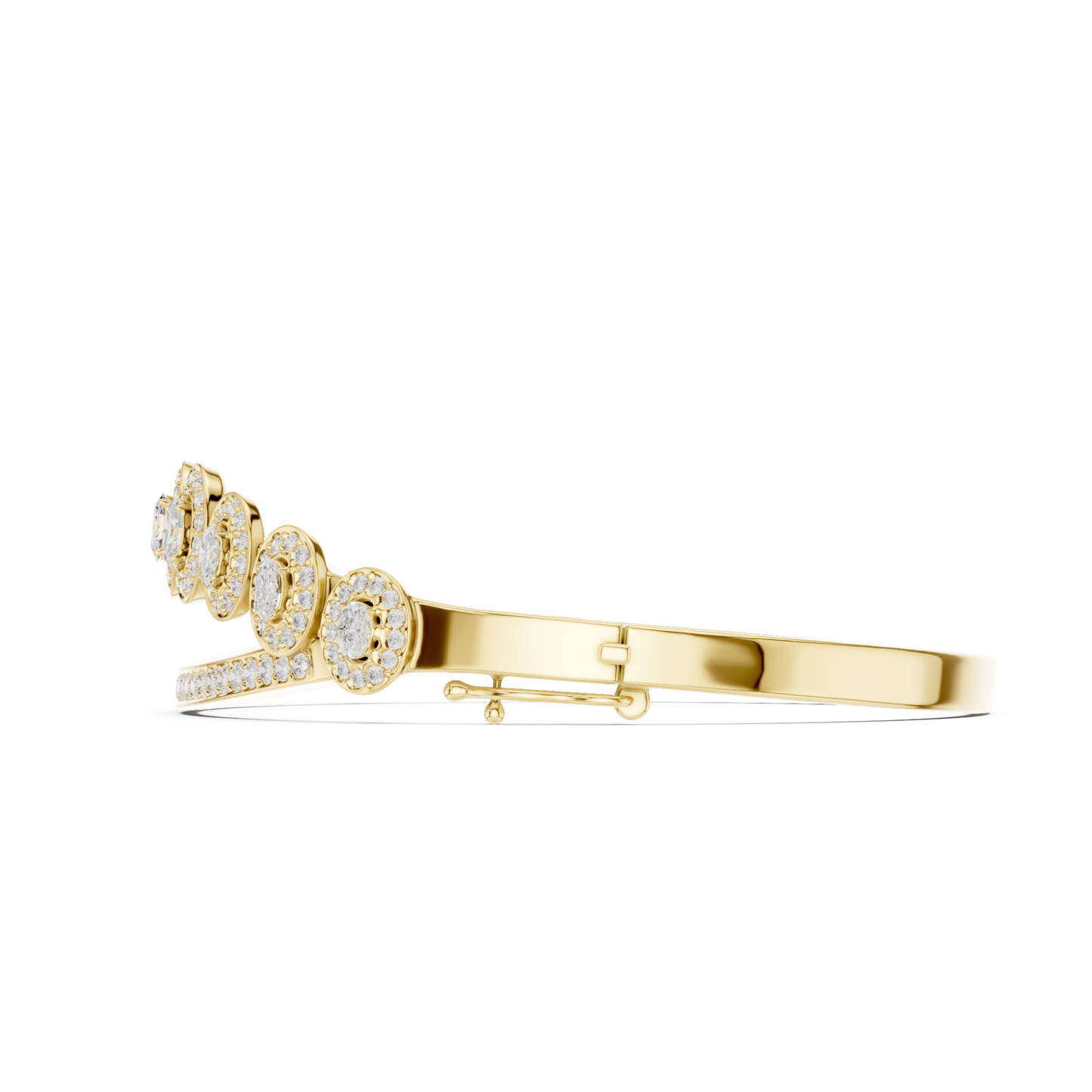 Unique 2.82CT Oval & Round Cut Lab Grown Diamond Halo Wedding Bracelet - HIGHCARAT DIAMONDS
