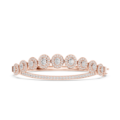 Unique 2.82CT Oval & Round Cut Lab Grown Diamond Halo Wedding Bracelet - HIGHCARAT DIAMONDS