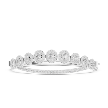 Unique 2.82CT Oval & Round Cut Lab Grown Diamond Halo Wedding Bracelet - HIGHCARAT DIAMONDS