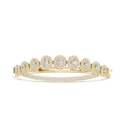 Unique 2.82CT Oval & Round Cut Lab Grown Diamond Halo Wedding Bracelet - HIGHCARAT DIAMONDS