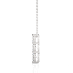 Unique Bezel Set Diamond Pendant Three Stone Round Lab Grown Necklace In 18K Solid Gold - HIGHCARAT DIAMONDS