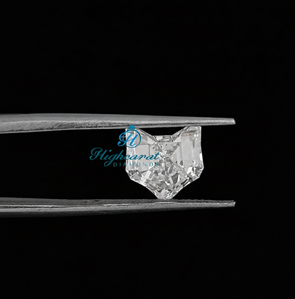 Unique Face Cat Shape Lab Grown Diamond featuring custom feline contours and precision faceting