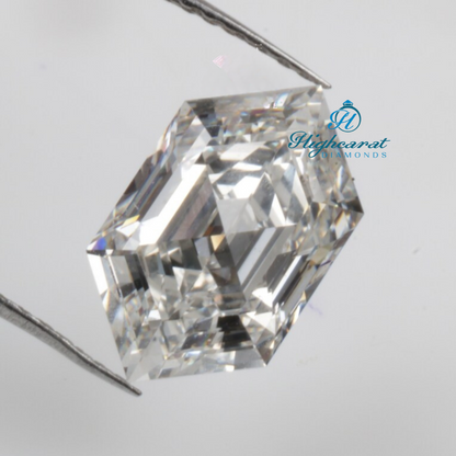 Fancy Hexagon Shape Step Cut Loose Diamond designed with modern geometric styling