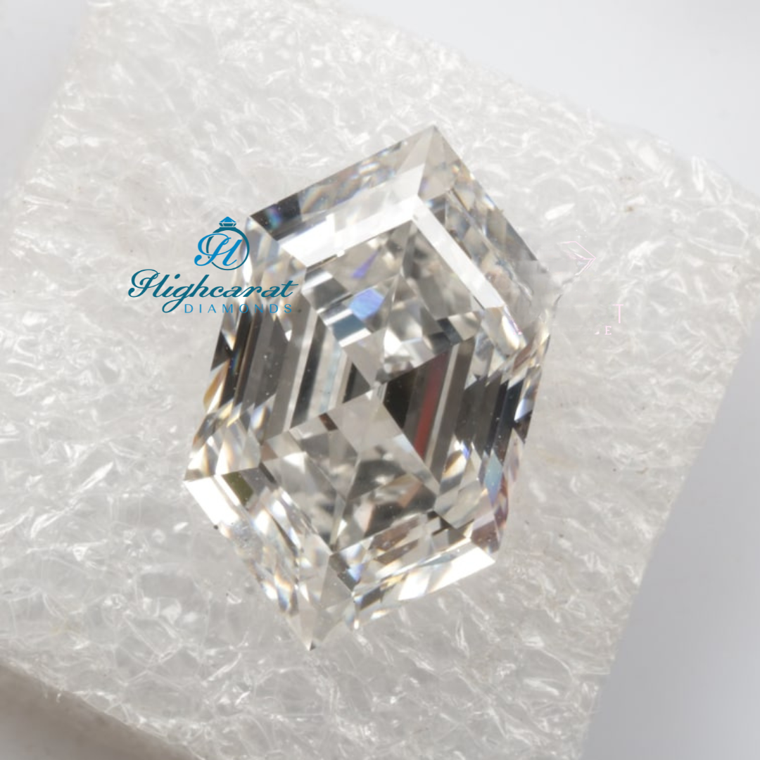 Precision Cut Hexagon Diamond featuring geometric lines and structured brilliance