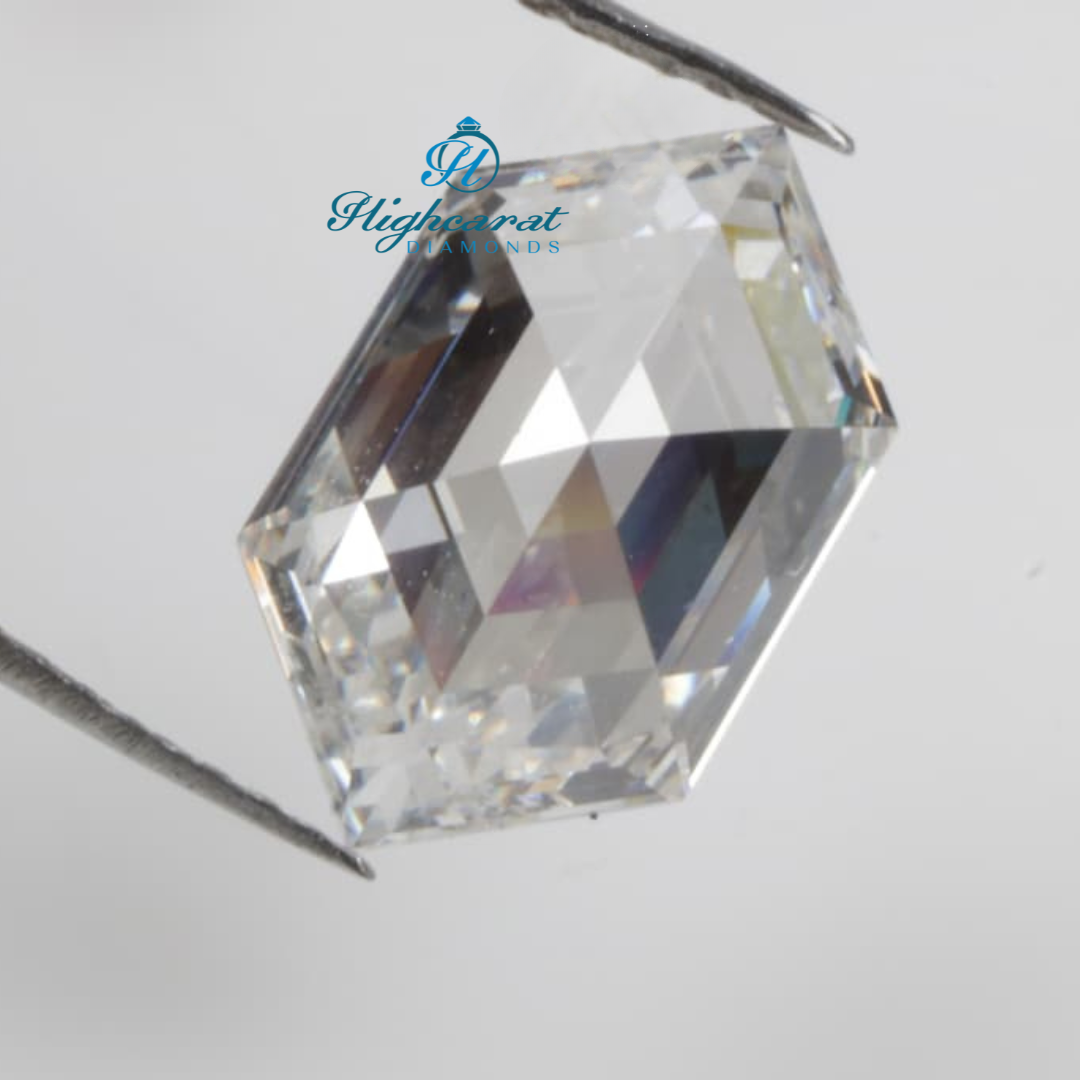 Loose Unique Hexagon Shape Diamond showcasing detailed step cut structure