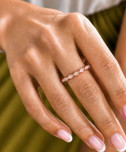 Unique Lab grown Or Natural Round Cut Engagement Ring For Women's In 14K Solid Gold - HIGHCARAT DIAMONDS
