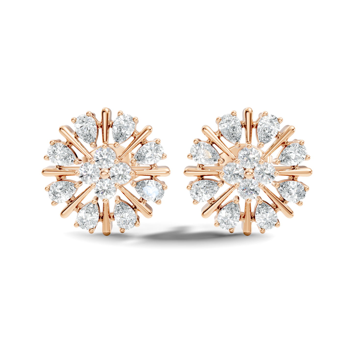2.32 Ct Sparkling Round Style Round & Pear Shape Natural-Lab Grown Diamond Esthetical Party Wear Diamond Earrings For Women - HIGHCARAT DIAMONDS