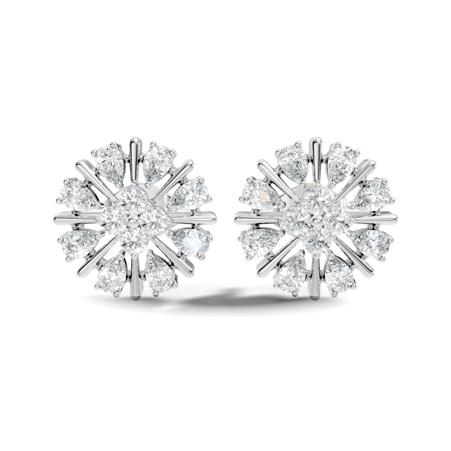2.32 Ct Sparkling Round Style Round & Pear Shape Natural-Lab Grown Diamond Esthetical Party Wear Diamond Earrings For Women - HIGHCARAT DIAMONDS
