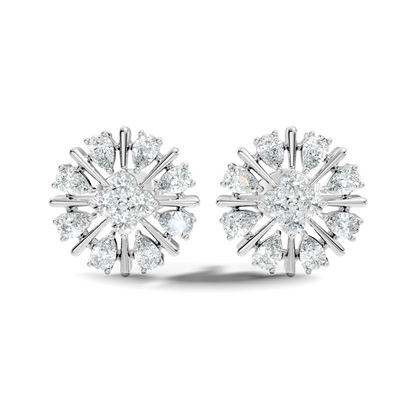 2.32 Ct Sparkling Round Style Round & Pear Shape Natural-Lab Grown Diamond Esthetical Party Wear Diamond Earrings For Women - HIGHCARAT DIAMONDS