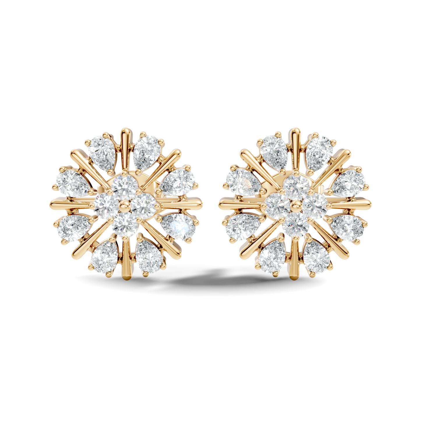 2.32 Ct Sparkling Round Style Round & Pear Shape Natural-Lab Grown Diamond Esthetical Party Wear Diamond Earrings For Women - HIGHCARAT DIAMONDS