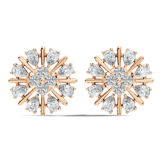 2.32 Ct Sparkling Round Style Round & Pear Shape Natural-Lab Grown Diamond Esthetical Party Wear Diamond Earrings For Women - HIGHCARAT DIAMONDS