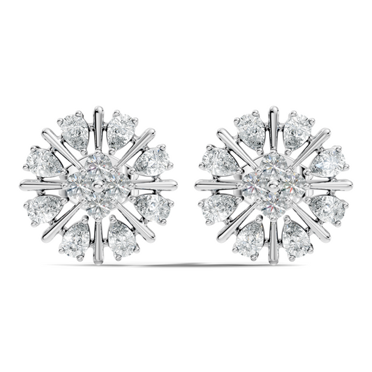 2.32 Ct Sparkling Round Style Round & Pear Shape Natural-Lab Grown Diamond Esthetical Party Wear Diamond Earrings For Women - HIGHCARAT DIAMONDS