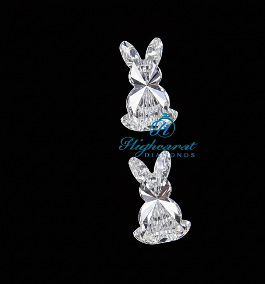 Unique Rabbit Shaped Sparkling Diamond, Using Occasional Wear Diamond Pendant