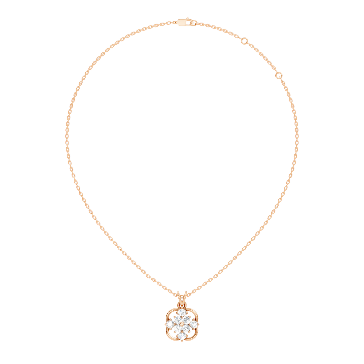 Unique Round Cut Diamond Pendant In 14K Solid Gold Personalized Jewelry For Women's