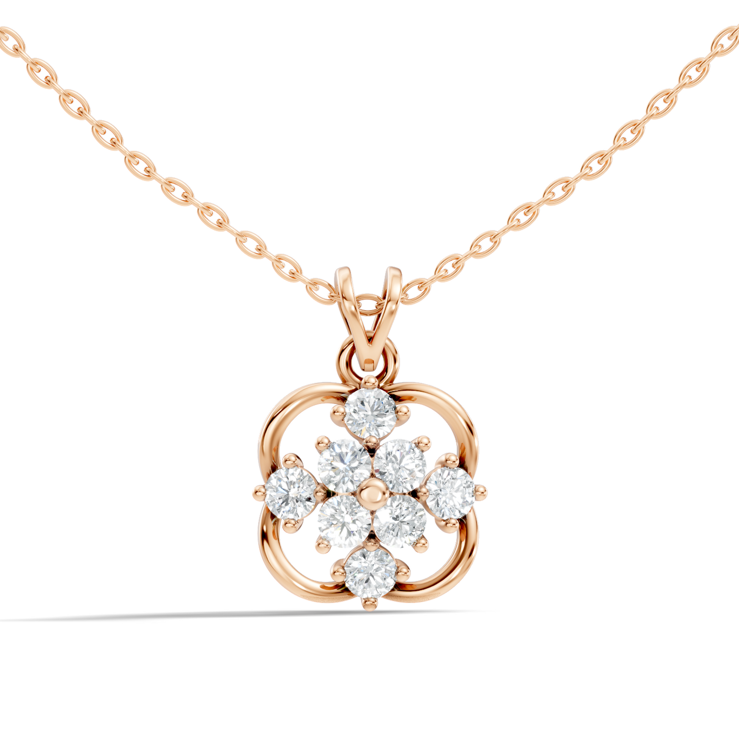 Unique Round Cut Diamond Pendant In 14K Solid Gold Personalized Jewelry For Women's