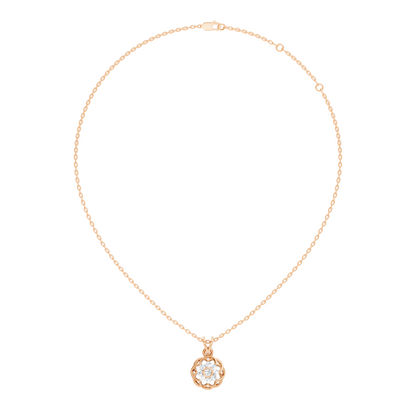 Unique Round Cut Diamond Pendant In 14K White Gold Customized Jewelry For Her