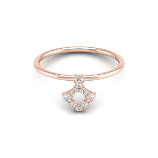 Unique Round Cut Diamond Ring For Her Modern Delicate In 14K gold Light & Stylish - HIGHCARAT DIAMONDS