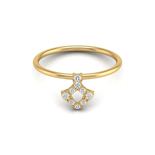 Unique Round Cut Diamond Ring For Her Modern Delicate In 14K gold Light & Stylish - HIGHCARAT DIAMONDS