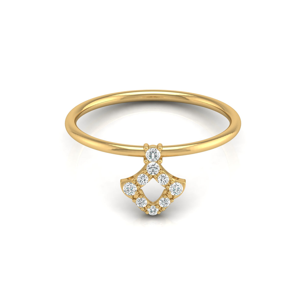 Unique Round Cut Diamond Ring For Her Modern Delicate In 14K gold Light & Stylish - HIGHCARAT DIAMONDS