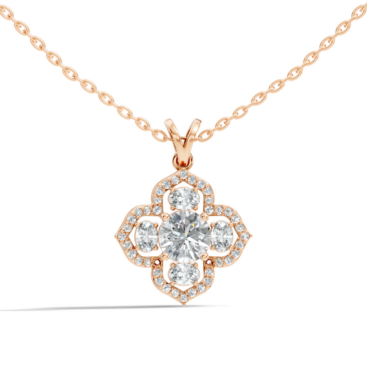 Elegant Round Lab-Grown Diamond Pendant In Colorless White Gold Perfect Gift - HIGHCARAT DIAMONDS