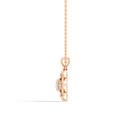 Elegant Round Lab-Grown Diamond Pendant In Colorless White Gold Perfect Gift - HIGHCARAT DIAMONDS