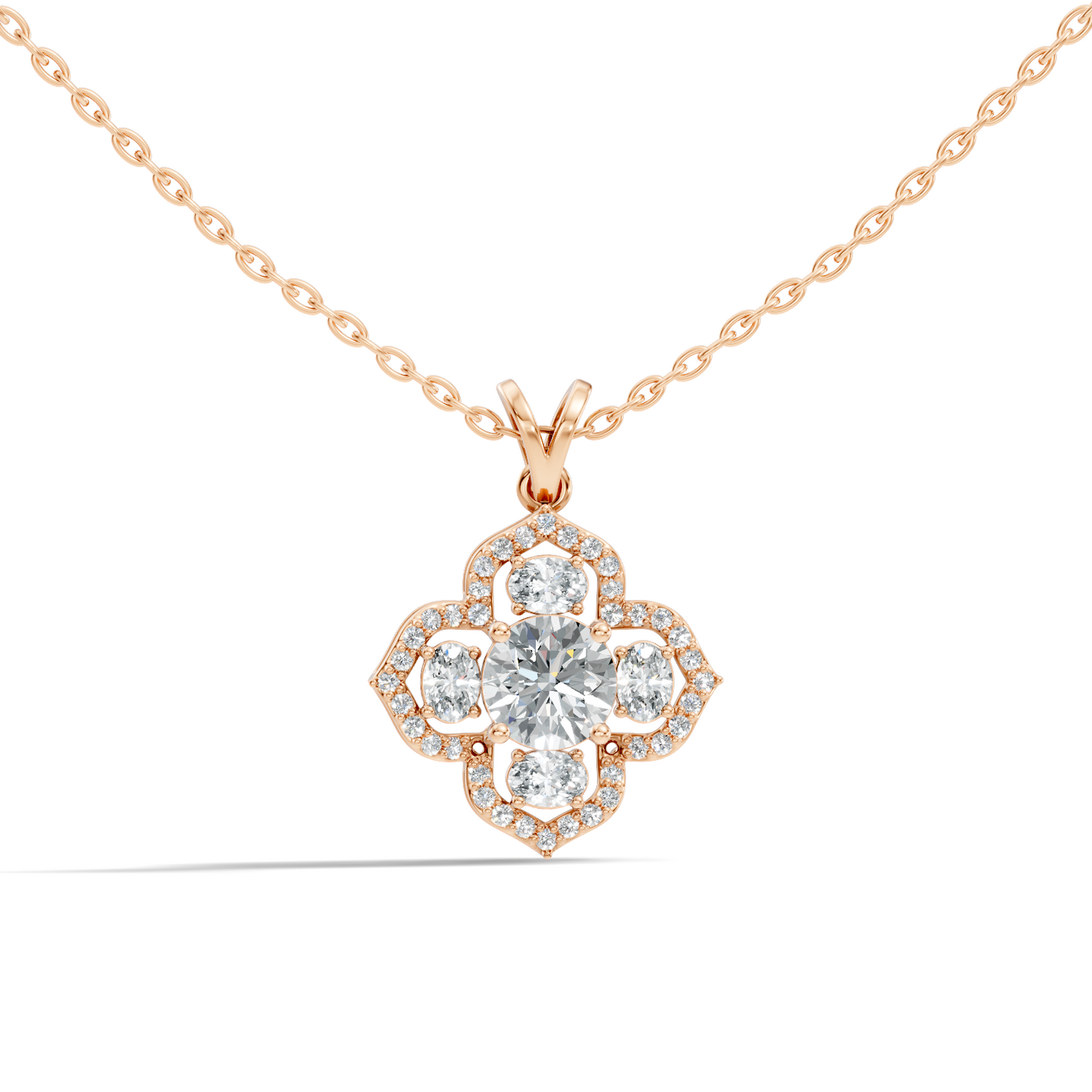 Elegant Round Lab-Grown Diamond Pendant In Colorless White Gold Perfect Gift - HIGHCARAT DIAMONDS