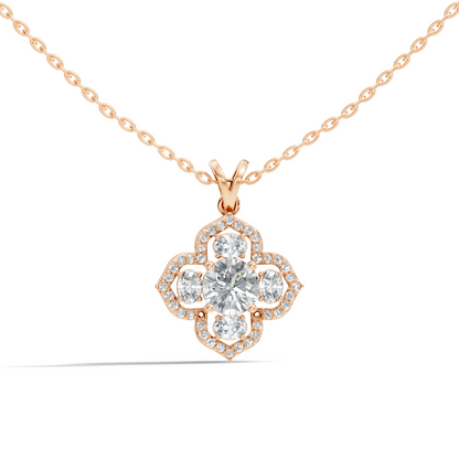 Elegant Round Lab-Grown Diamond Pendant In Colorless White Gold Perfect Gift - HIGHCARAT DIAMONDS