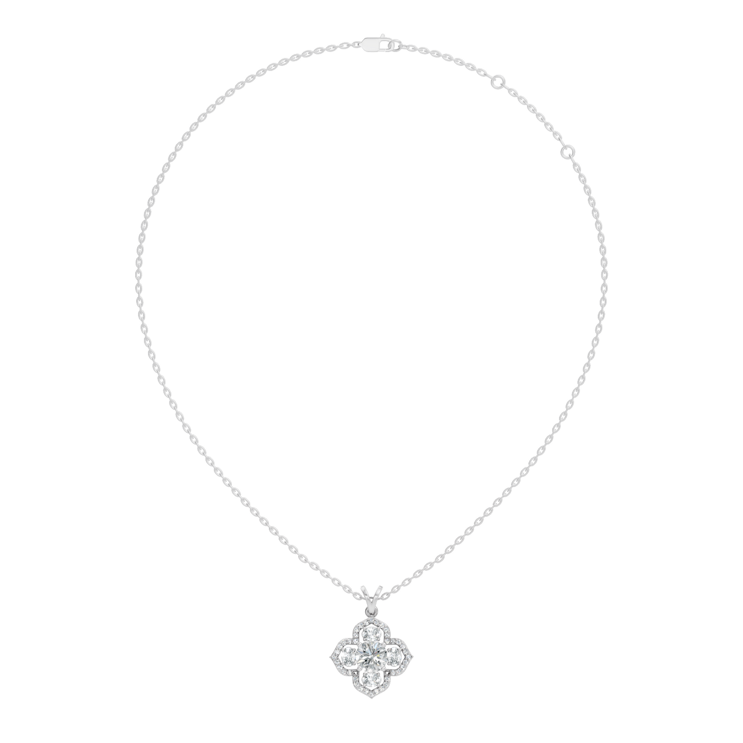 Elegant Round Lab-Grown Diamond Pendant In Colorless White Gold Perfect Gift - HIGHCARAT DIAMONDS