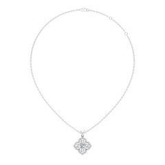Elegant Round Lab-Grown Diamond Pendant In Colorless White Gold Perfect Gift - HIGHCARAT DIAMONDS