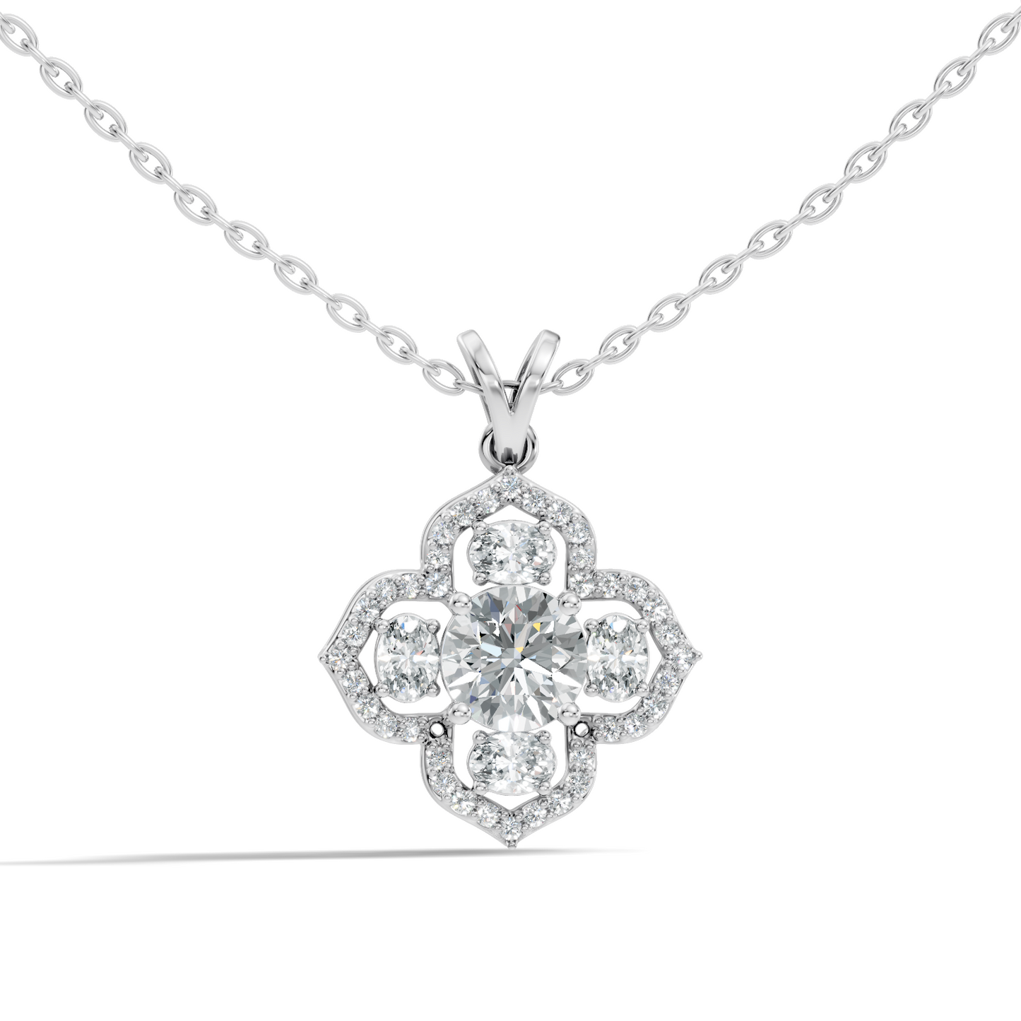 Elegant Round Lab-Grown Diamond Pendant In Colorless White Gold Perfect Gift - HIGHCARAT DIAMONDS