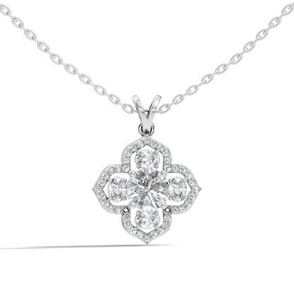 Elegant Round Lab-Grown Diamond Pendant In Colorless White Gold Perfect Gift - HIGHCARAT DIAMONDS