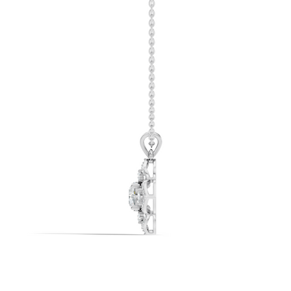 Elegant Round Lab-Grown Diamond Pendant In Colorless White Gold Perfect Gift - HIGHCARAT DIAMONDS