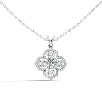 Elegant Round Lab-Grown Diamond Pendant In Colorless White Gold Perfect Gift - HIGHCARAT DIAMONDS