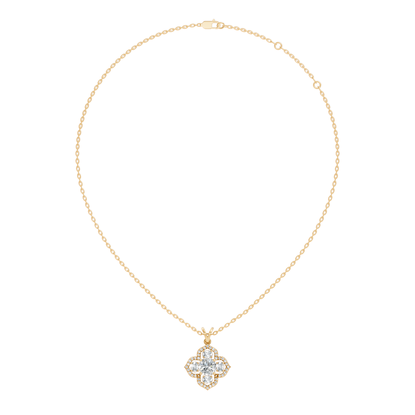 Elegant Round Lab-Grown Diamond Pendant In Colorless White Gold Perfect Gift - HIGHCARAT DIAMONDS