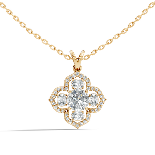 Elegant Round Lab-Grown Diamond Pendant In Colorless White Gold Perfect Gift - HIGHCARAT DIAMONDS