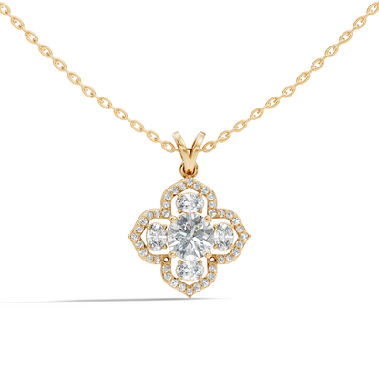 Elegant Round Lab-Grown Diamond Pendant In Colorless White Gold Perfect Gift - HIGHCARAT DIAMONDS