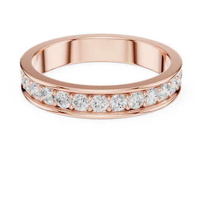 Unique Round Cut Lab Grown Diamond Channel Set Handcrafted Wedding Band - HIGHCARAT DIAMONDS