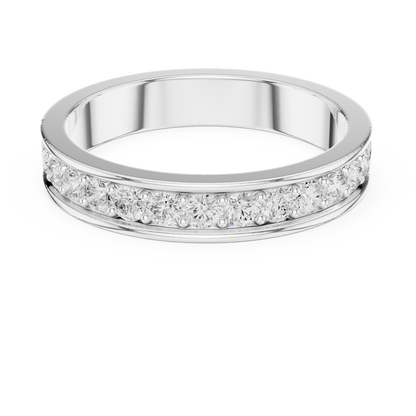 Unique Round Cut Lab Grown Diamond Channel Set Handcrafted Wedding Band - HIGHCARAT DIAMONDS