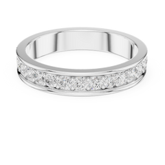 Unique Round Cut Lab Grown Diamond Channel Set Handcrafted Wedding Band - HIGHCARAT DIAMONDS