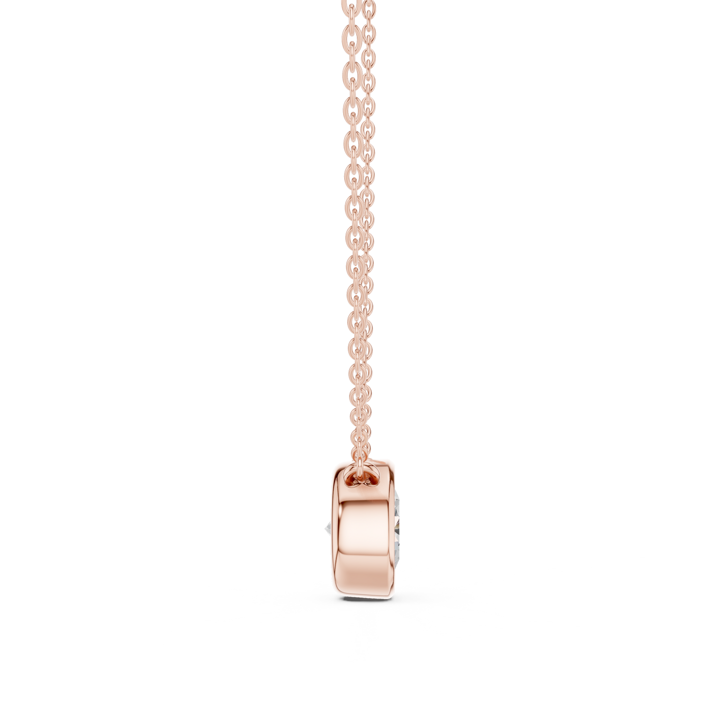 Unique Round Cut Lab Grown Diamond Solitaire Bezel Set Ethical Pendant - HIGHCARAT DIAMONDS