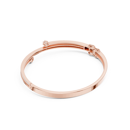 Unique Round Cut Lab Grown Diamond Wedding Bangle Bracelet Gift For Her - HIGHCARAT DIAMONDS